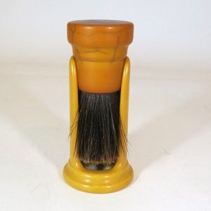 FULLER Vtg Butterscotch Bakelite Shaving Cream Brush Holder Stand Art Deco USA